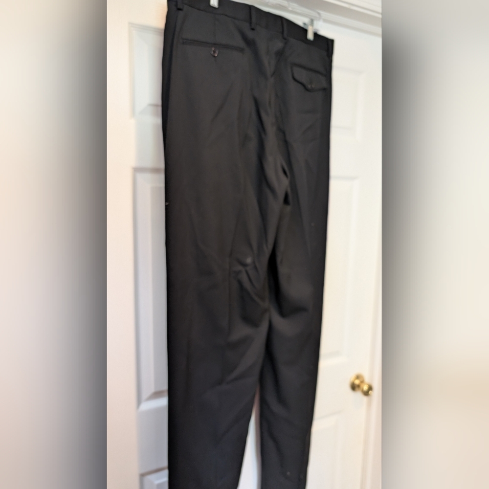 Veronesi Italy NWT Men's Black 100% Wool Wide Leg Palermo Pants Size 38 Unhemmed - Picture 10 of 16